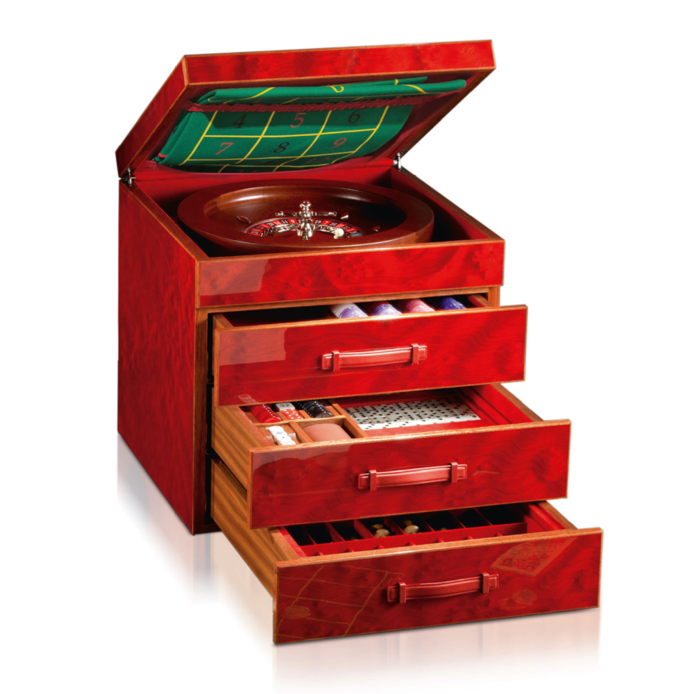 Red Briar & Mahogany 3-Drawer Multigame | Agresti Casino Passion - Image 2