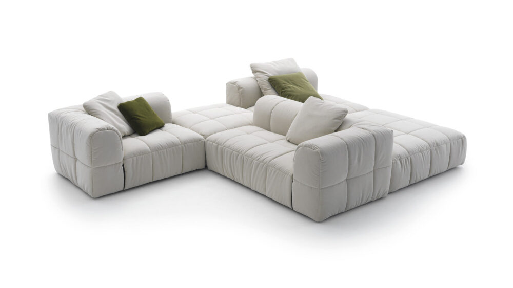 Channeled Modular Sofa with Ottoman | Arflex Strips - Image 3