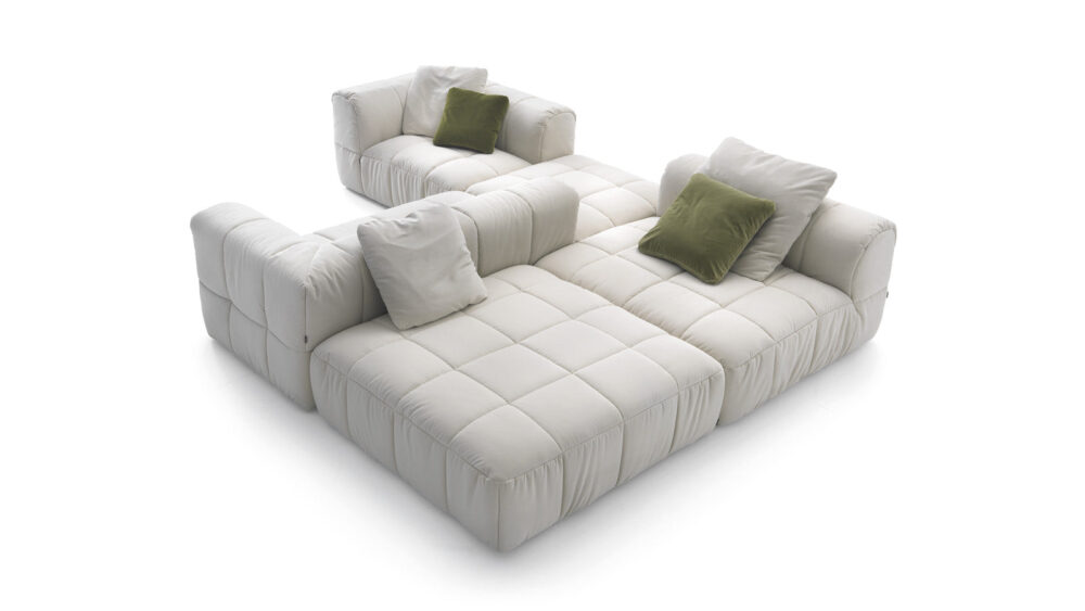 Channeled Modular Sofa with Ottoman | Arflex Strips - Image 2