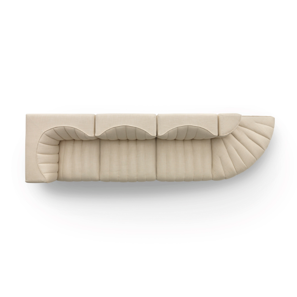 Channeled 4-Seater Modular Sofa | Arflex 9000