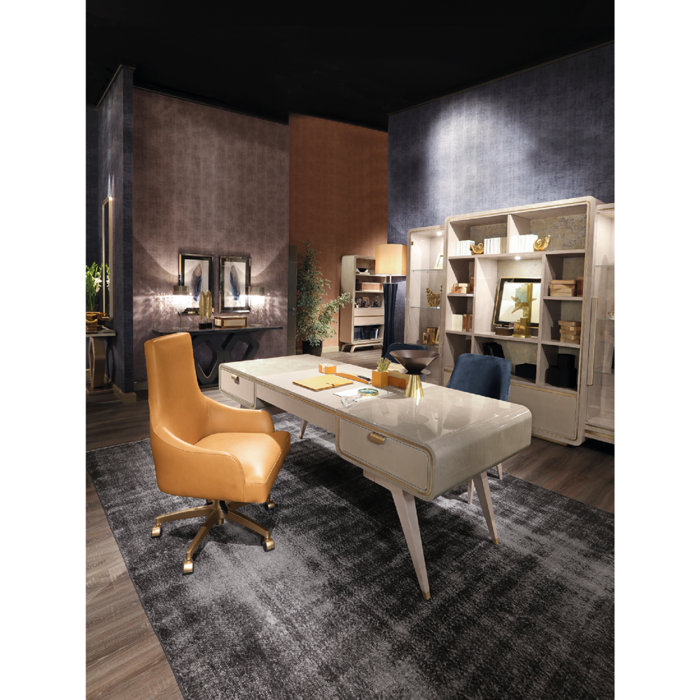 Mid-Century Modern Desk with Walnut Accents and Tapered Legs | Redeco Hanami - Image 9