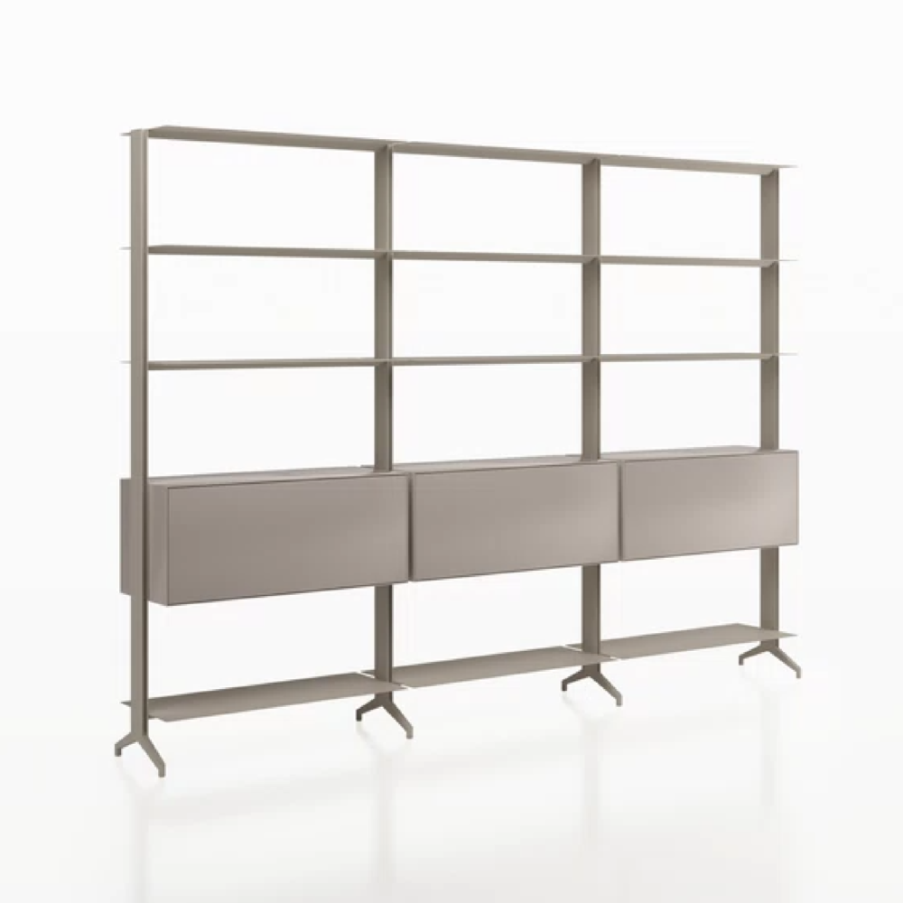 Aluminium 3-Drawer Adjustable Bookshelf | Alias Aline Designer Dante Bonuccelli