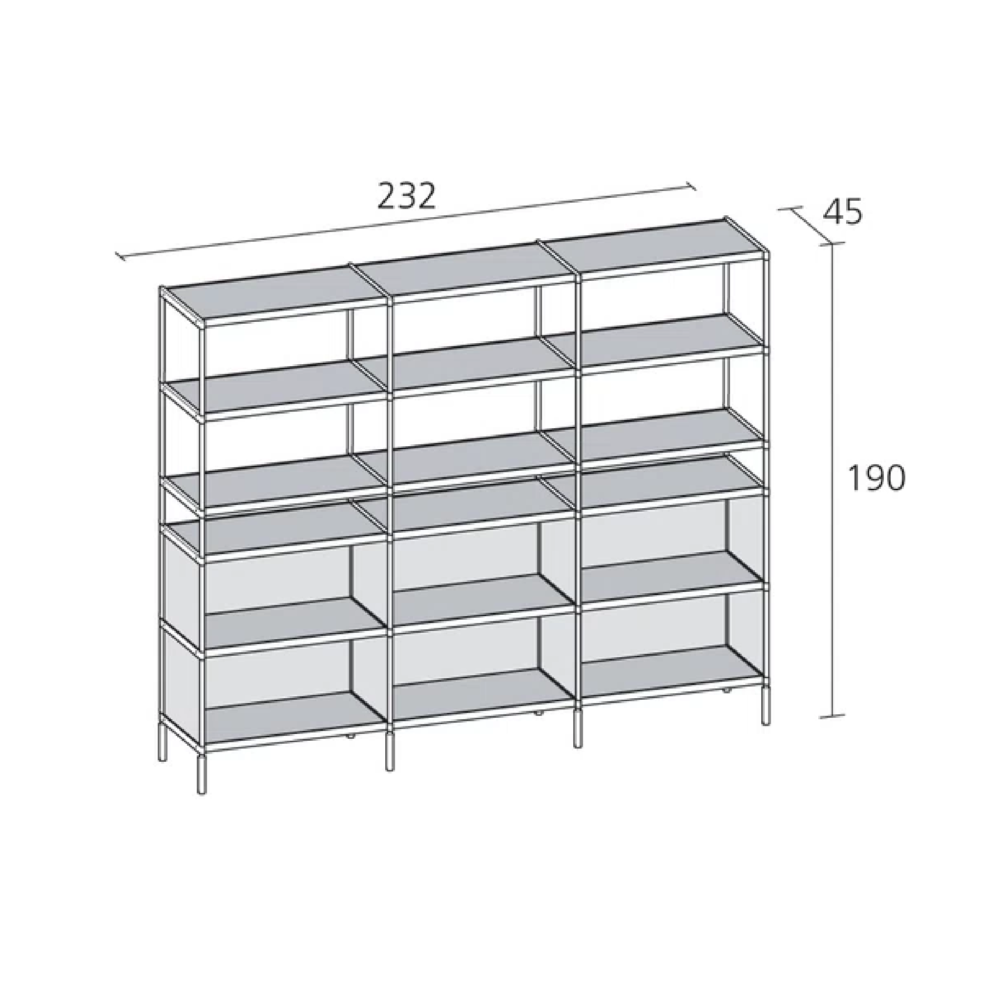 3-Column Paneled Bookshelf | Alias SEC_lib021 - Image 2