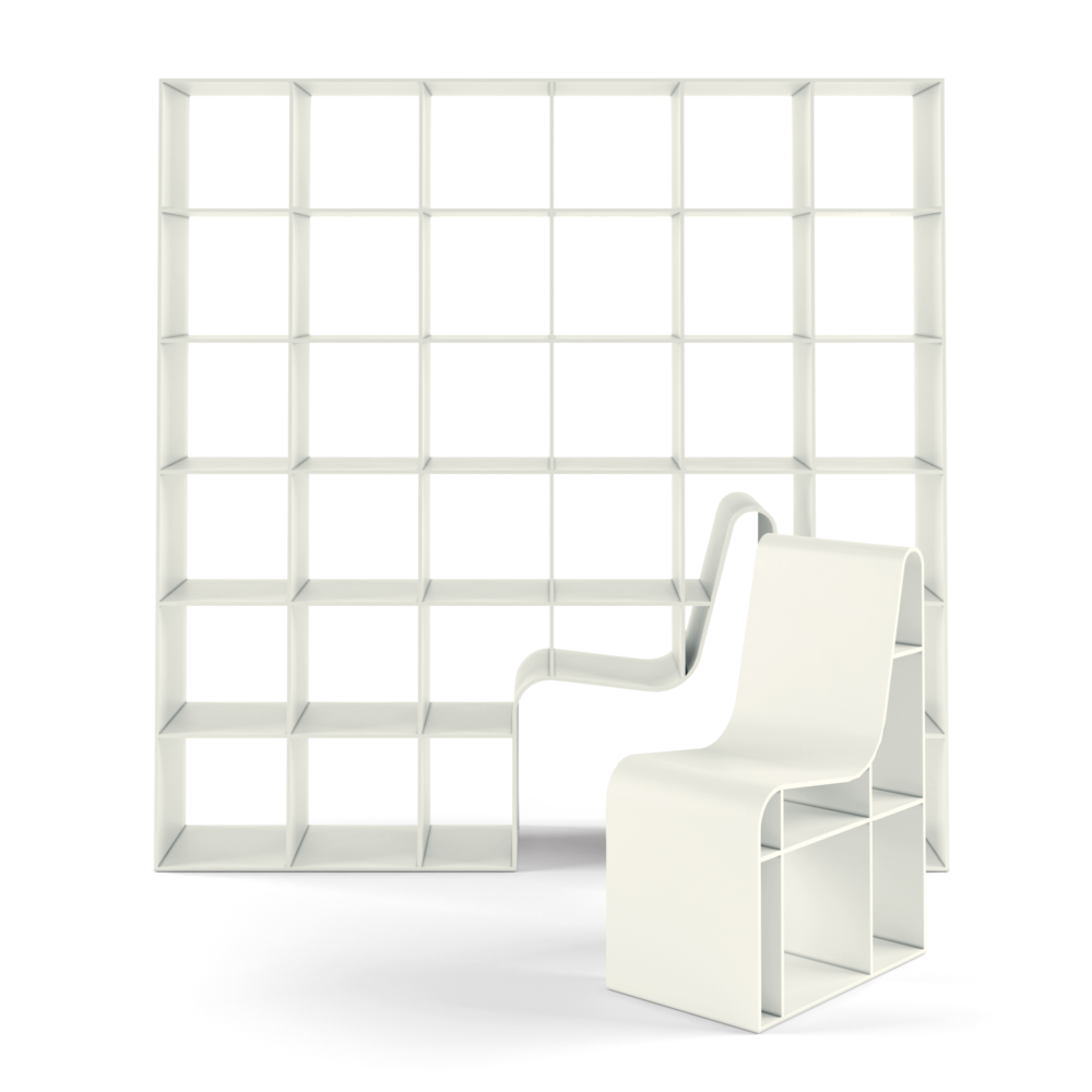 White Lacquered Chair Bookcase | Alias Bookchair - Image 3